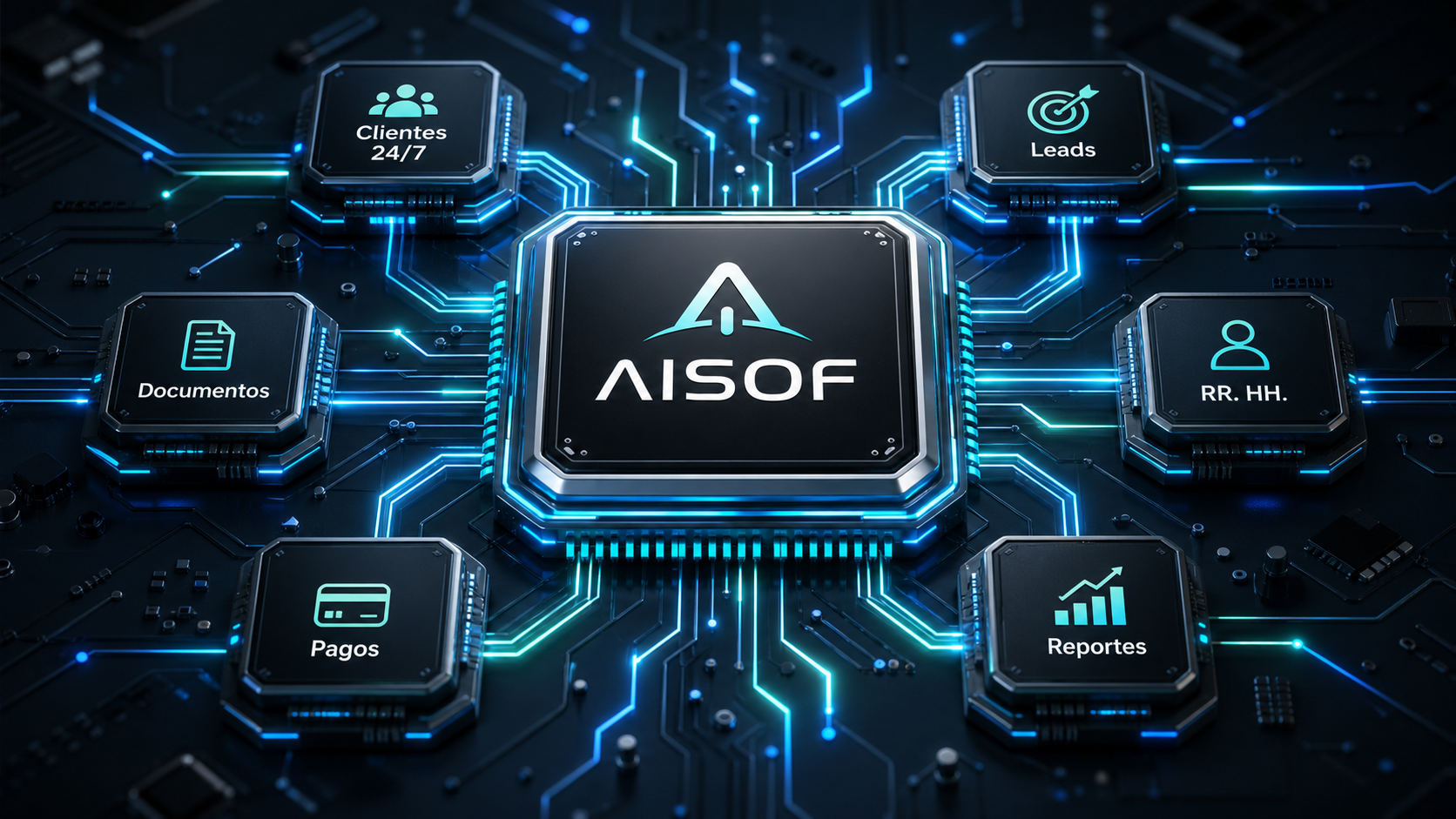 Chip AISOF conectado con servicios de inteligencia artificial